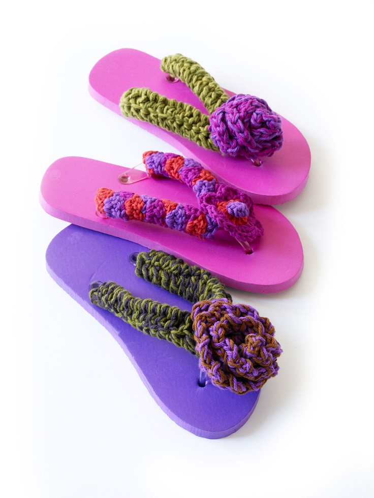 flip flops with flowers on top