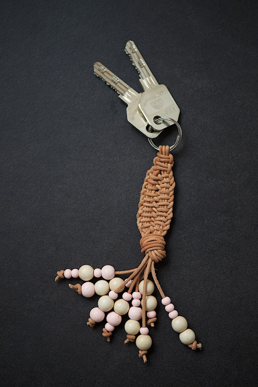 Macrame-Leather-Keychain