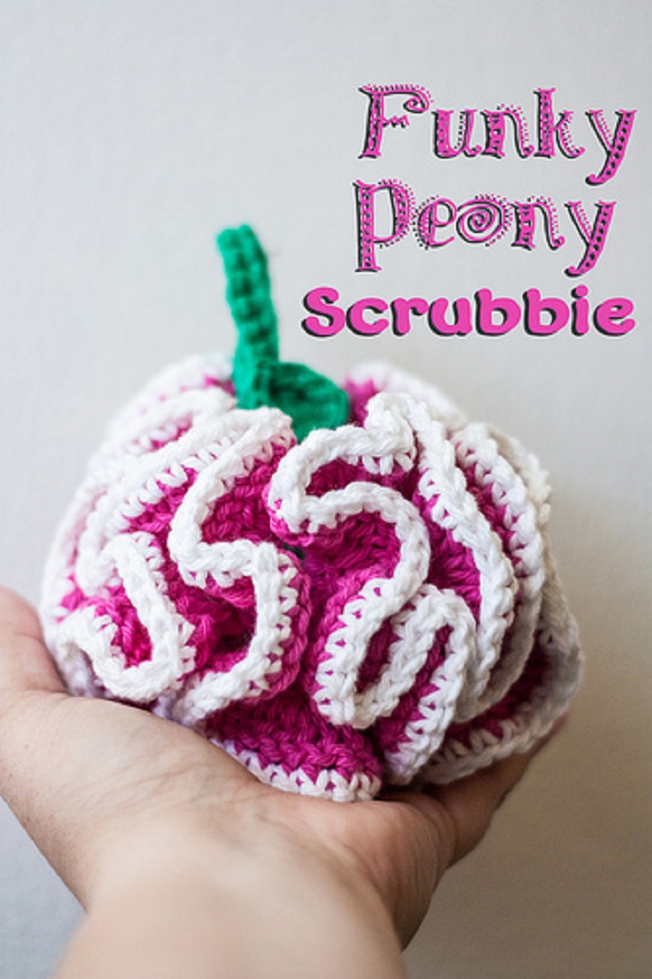 Funky-Peony-Scrubbie-Crochet-Pattern