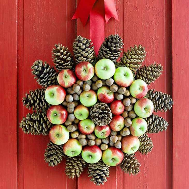 topNatural-unique-wreath-made-from-pine-cones-and-apples-also-ribbon-as-Christmas-door-decoration