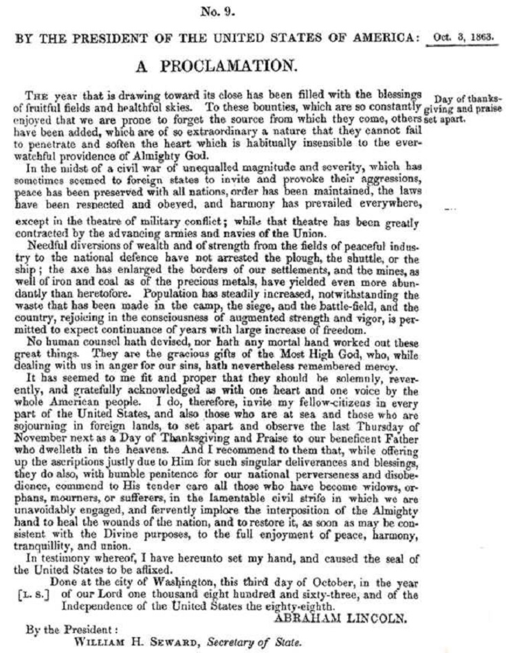 Thanksgiving-Proclamation