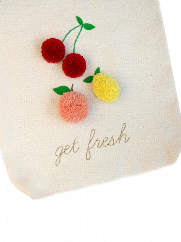 Fruit-Pom-Poms-Tote-Bag