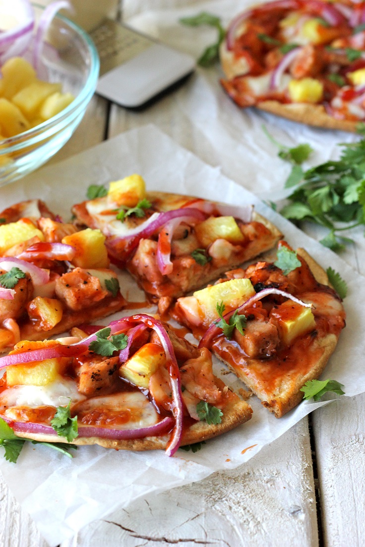 Hawaiian-BBQ-Turkey-Flatbread-Pizza