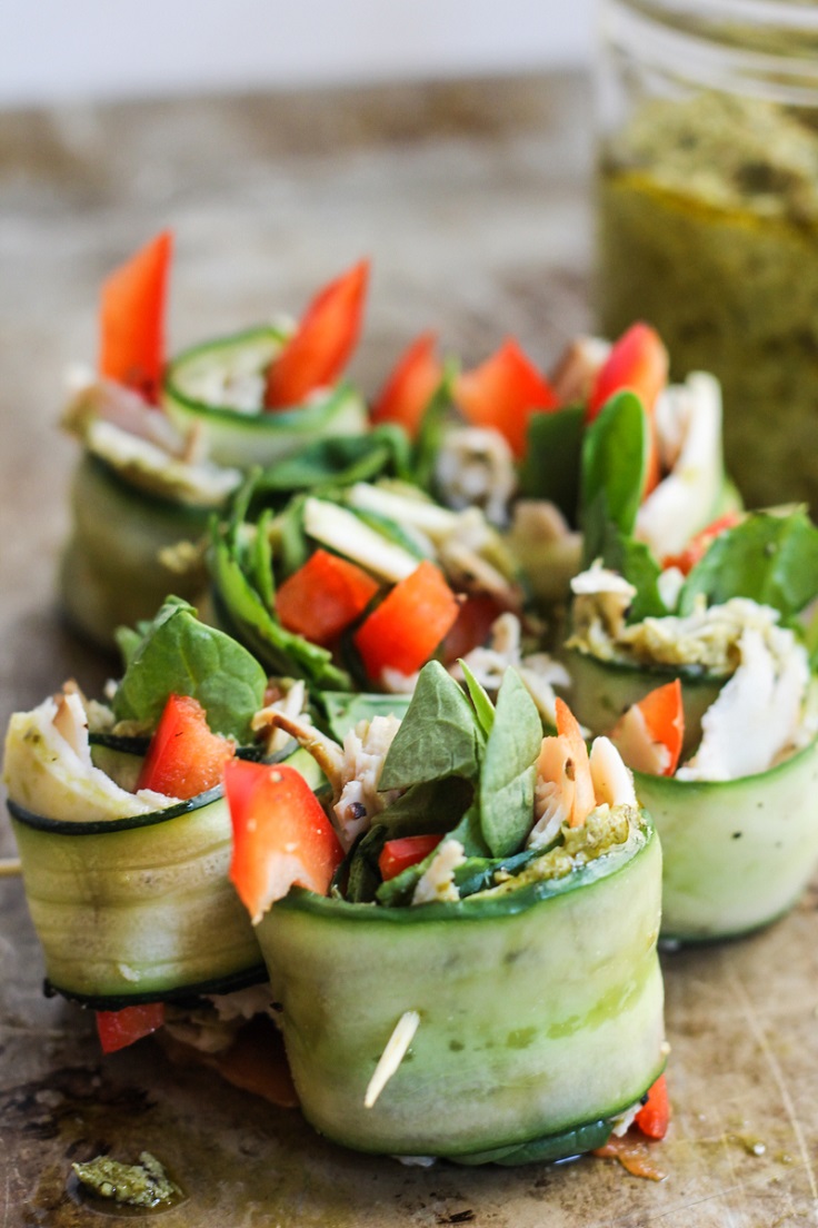 Pesto-Turkey-Cucumber-Roll-Ups