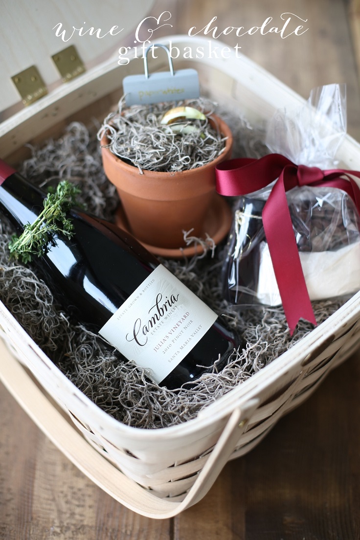 Wine-Chocolate-Gift-Basket-with-DIY-Molten-Lava-Cake-Mix-Gift