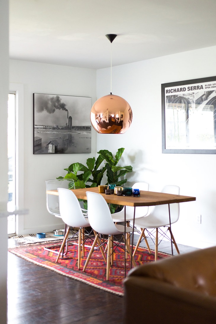 Beautiful-Dining-Wood-Table-With-White-Chair-and-Charming-Lamp