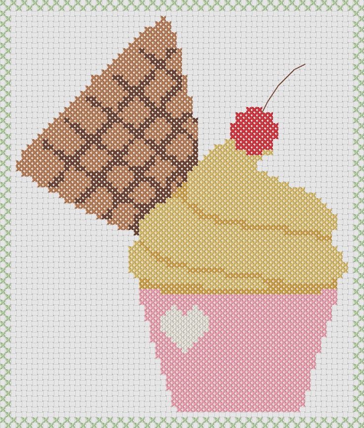 Cupcake Cross Stitch Chart