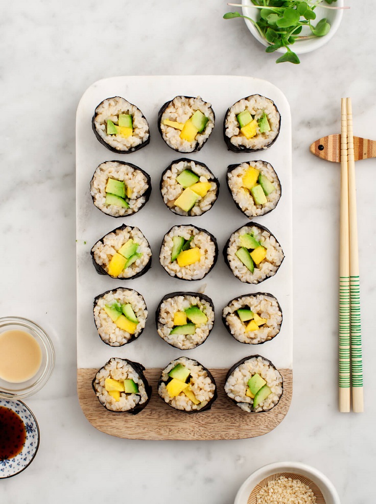 Avocado-Mango-Brown-Rice-Sushi