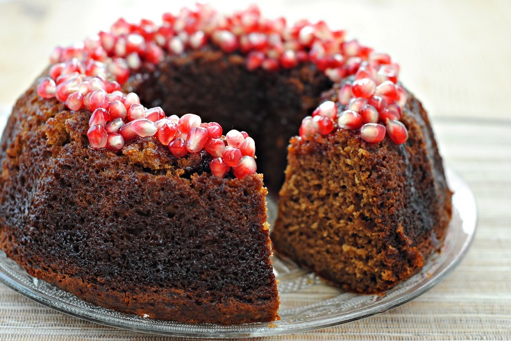 Applesauce-Cake-with-Pomegranate-Glaze