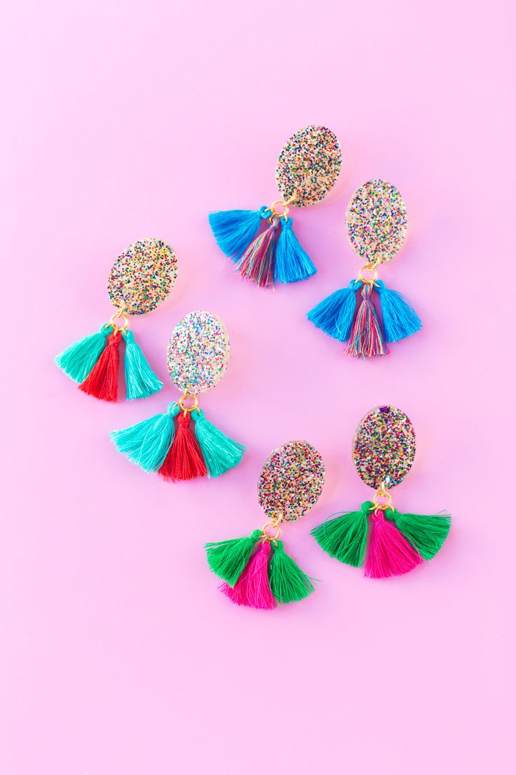 Glitter-Tassel-Earrings