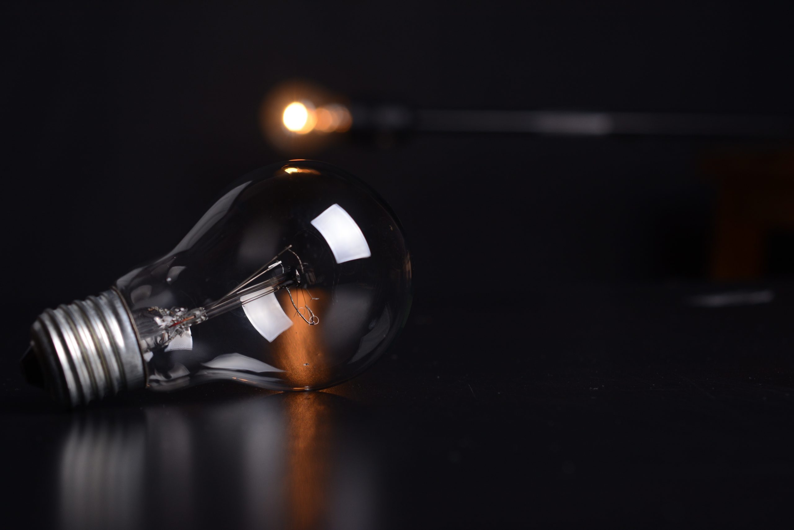 A bulb placed on the table.