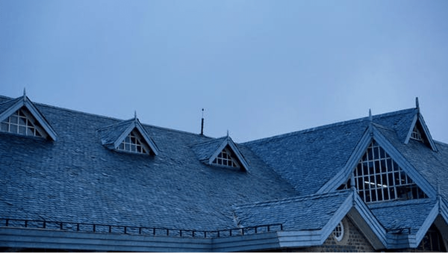 A roof with windpws.
