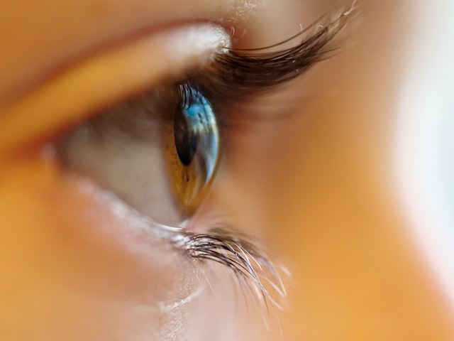 A woman wearing Contact Lens.