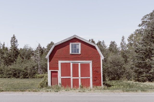 A Red barn house.